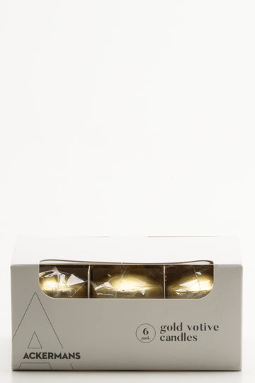 6 Pack Candles Gold