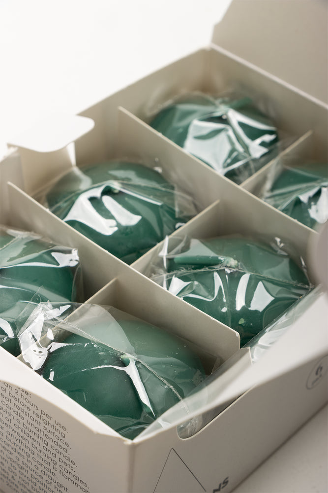 6 Pack Candles Green