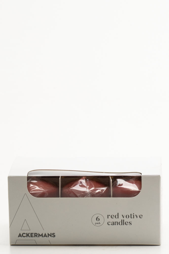 6 Pack Candles Red