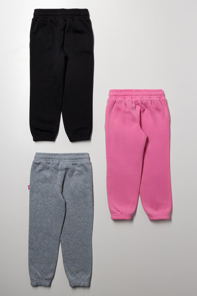 3 Pack Trackpants Pink, Black And Grey (2)