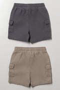 2 Pack Cargo Shorts Natural And Charcoal (2)