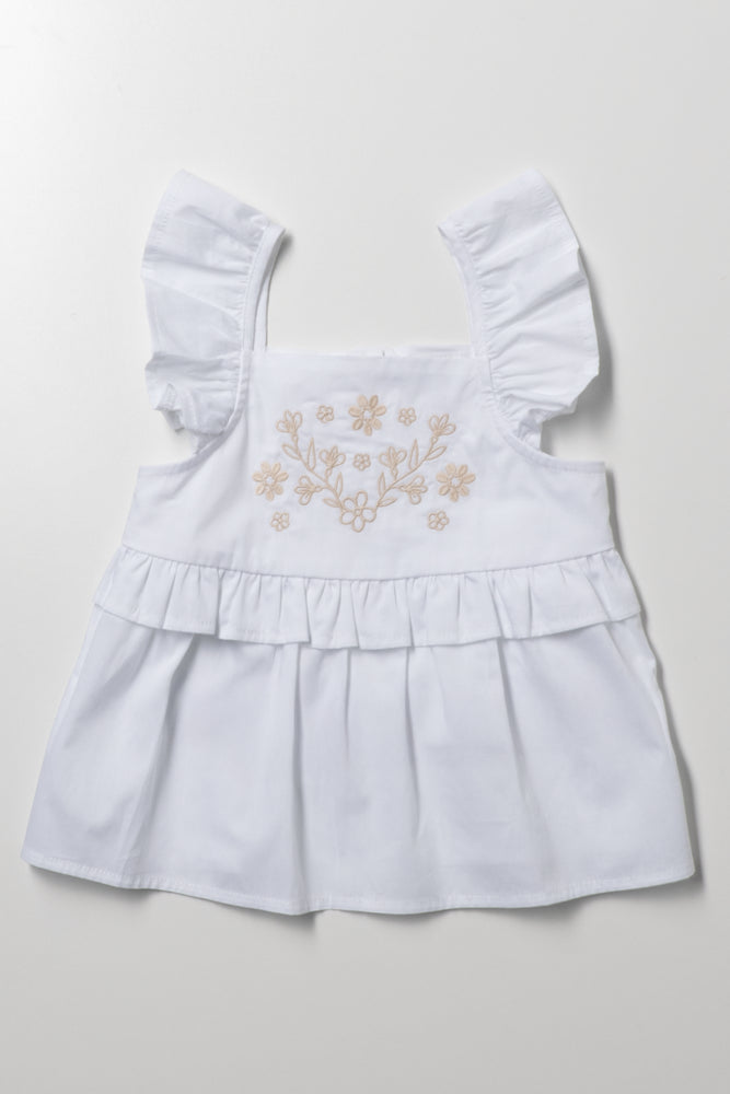 Embroidered Top White