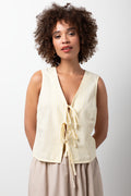 Sleeveless Vest with Ties Yellow