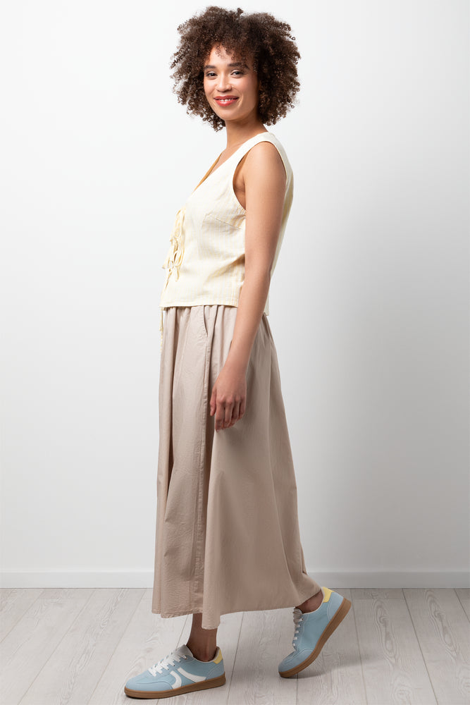 Sleeveless Vest with Ties Yellow (1)