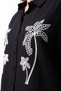Embroidered Ballerina Sleeves Shirt Black (3)