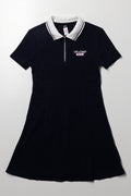 Collar Rib Skater Dress Navy