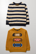 2 Pack Crew Neck Tracktops Navy And Yellow