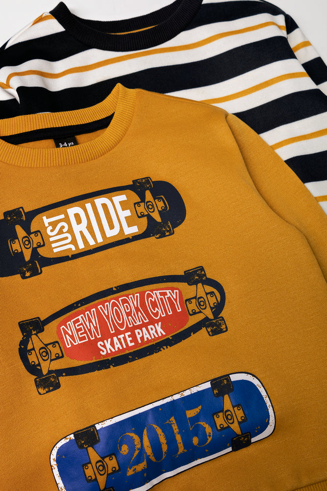 2 Pack Crew Neck Tracktops Navy And Yellow (1)