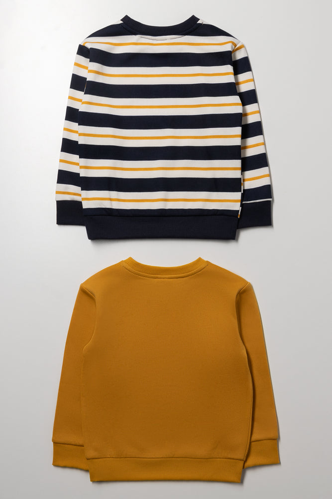 2 Pack Crew Neck Tracktops Navy And Yellow (2)