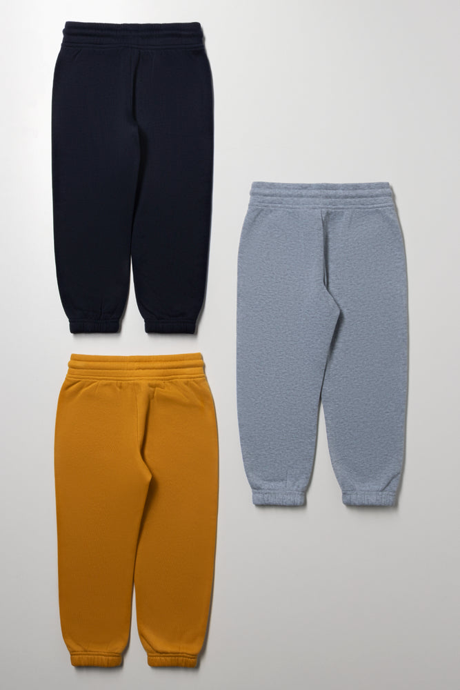 3 Pack Trackpants Navy, Yellow And Grey (2)