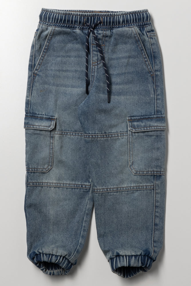 Cargo Jogger Denim Jeans Blue