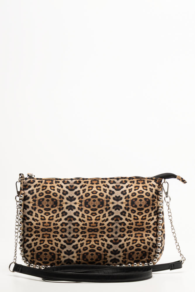 Leopard Print Clutch Bag Brown (2)