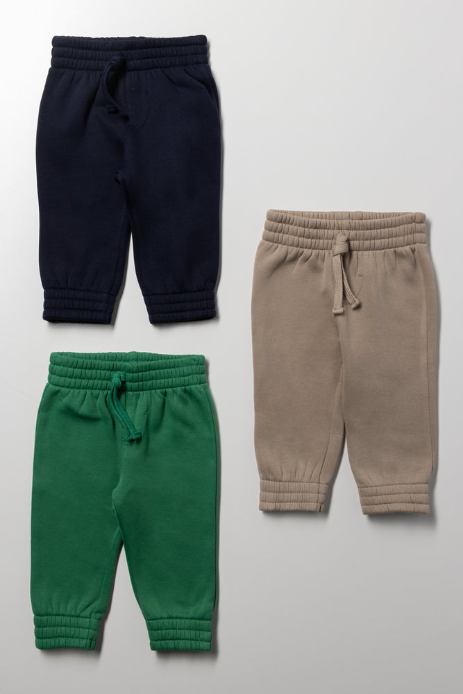 3 Pack Trackpants Green, Navy And Natural