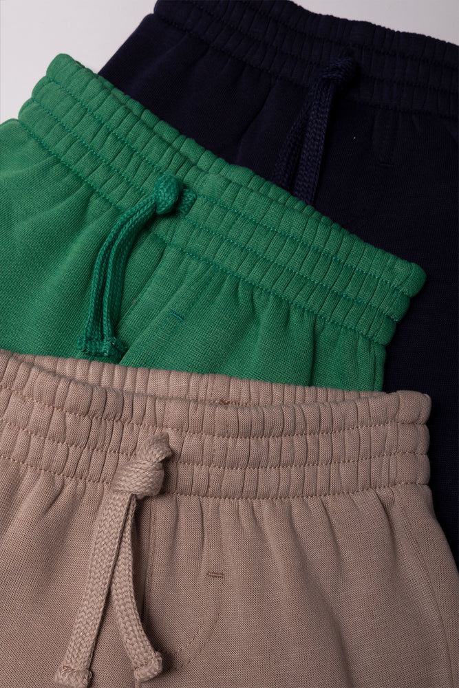 3 Pack Trackpants Green, Navy And Natural