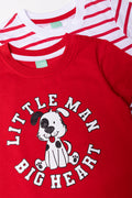 2 Pack Puppy Short Sleeve T-Shirts Red And White (1)