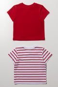 2 Pack Puppy Short Sleeve T-Shirts Red And White (2)