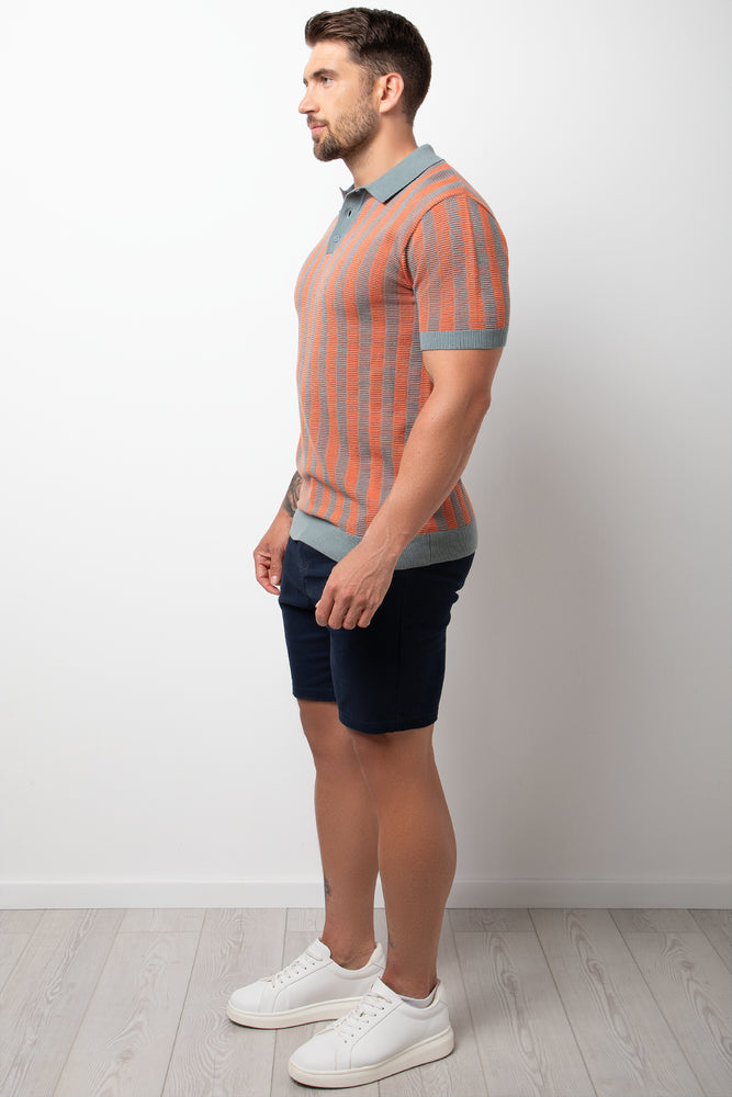 Stripe Textured Golfer Orange (1)