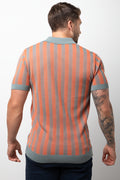 Stripe Textured Golfer Orange (2)
