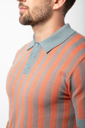 Stripe Textured Golfer Orange (3)
