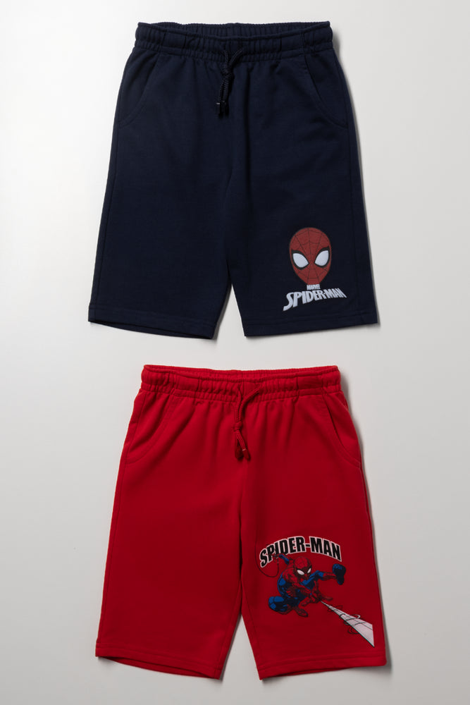 Spider-Man 2 Pack Shorts Navy And Red