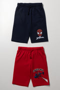 Spider-Man 2 Pack Shorts Navy And Red