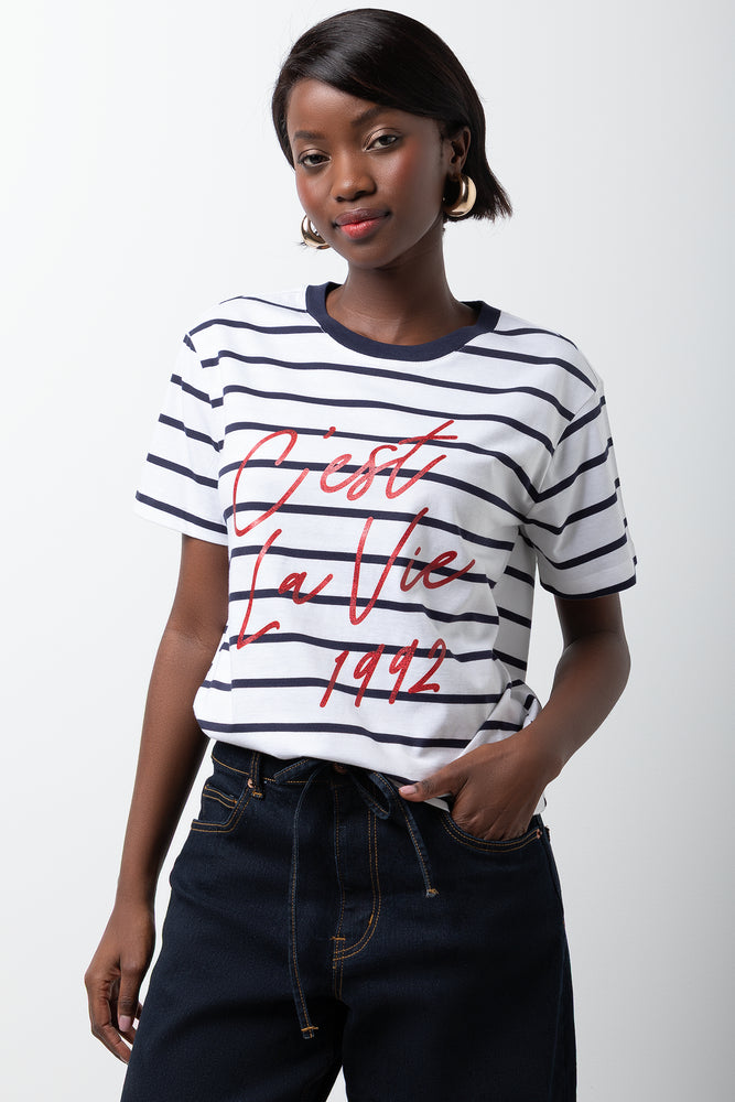 Short Sleeve T-Shirt Black And White