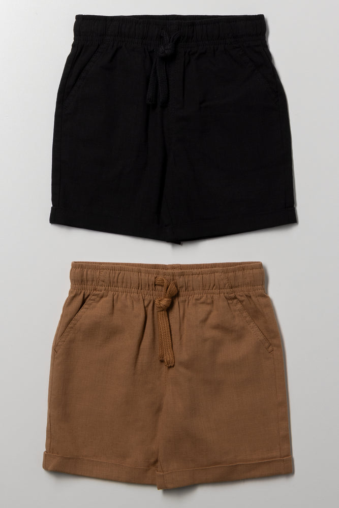 2 Pack Shorts Black And Brown