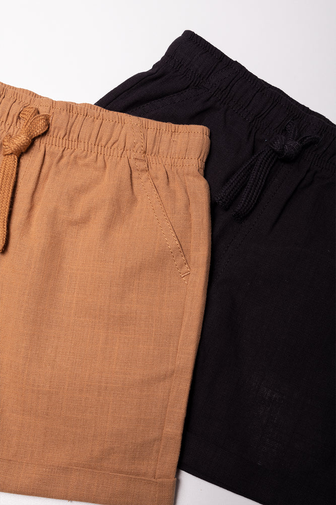 2 Pack Shorts Black And Brown (1)