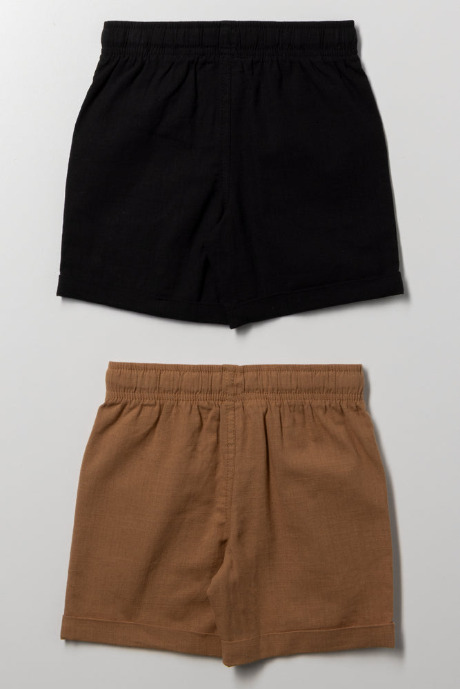 2 Pack Shorts Black And Brown (2)