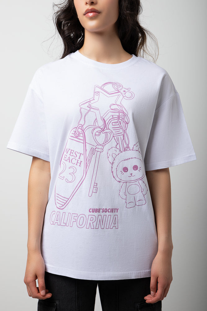 Oversized Short Sleeve T-Shirt White (3)