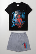 Spider Man Short Sleeve Pyjamas Black & Grey