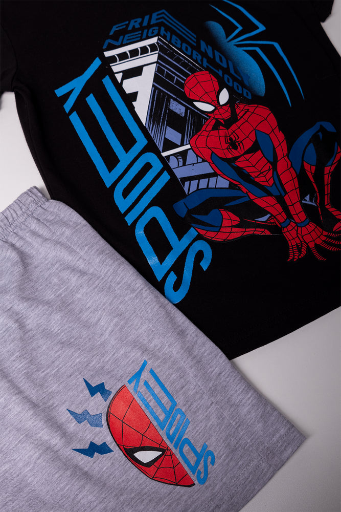Spider Man Short Sleeve Pyjamas Black & Grey (1)
