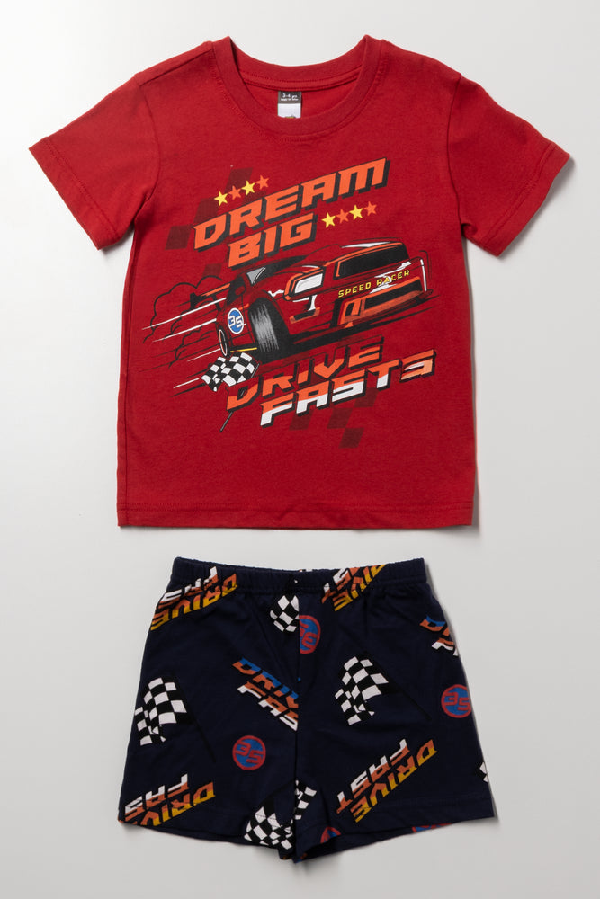 Racing Car Short Sleeve Pyjamas Red