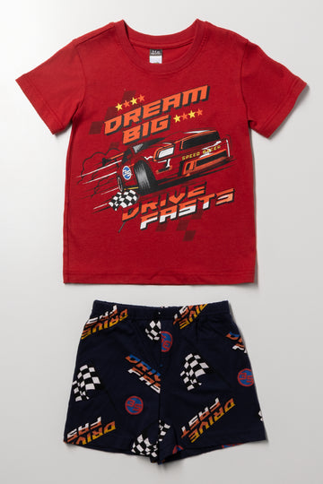 Racing Car Short Sleeve Pyjamas Red