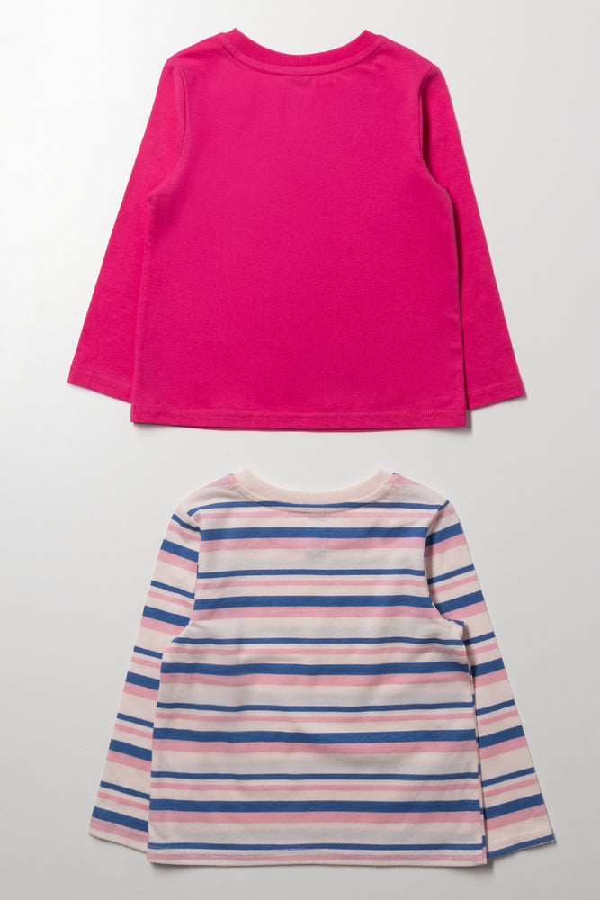 2 Pack Long Sleeve T-Shirts Pink (2)