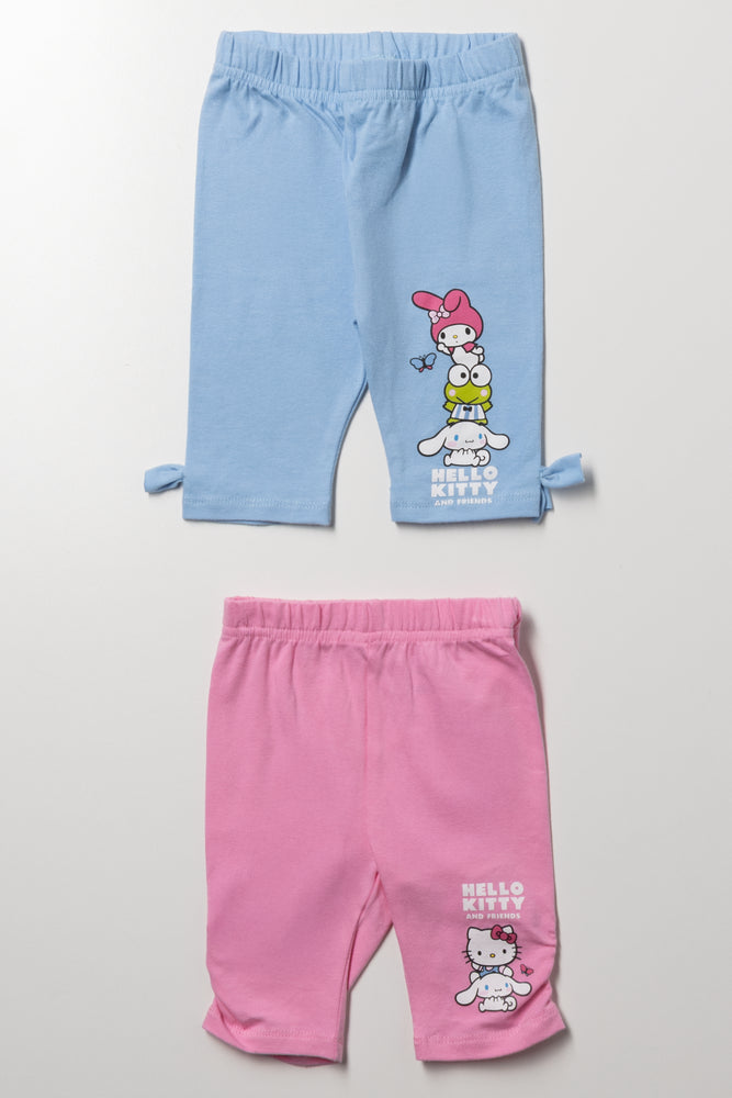 Hello Kitty 2 Pack Leggings Pink And Blue