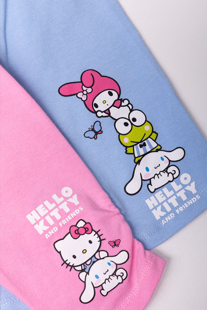 Hello Kitty 2 Pack Leggings Pink And Blue