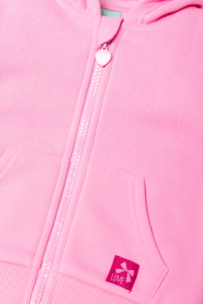 Zip Through Tracktop Pink