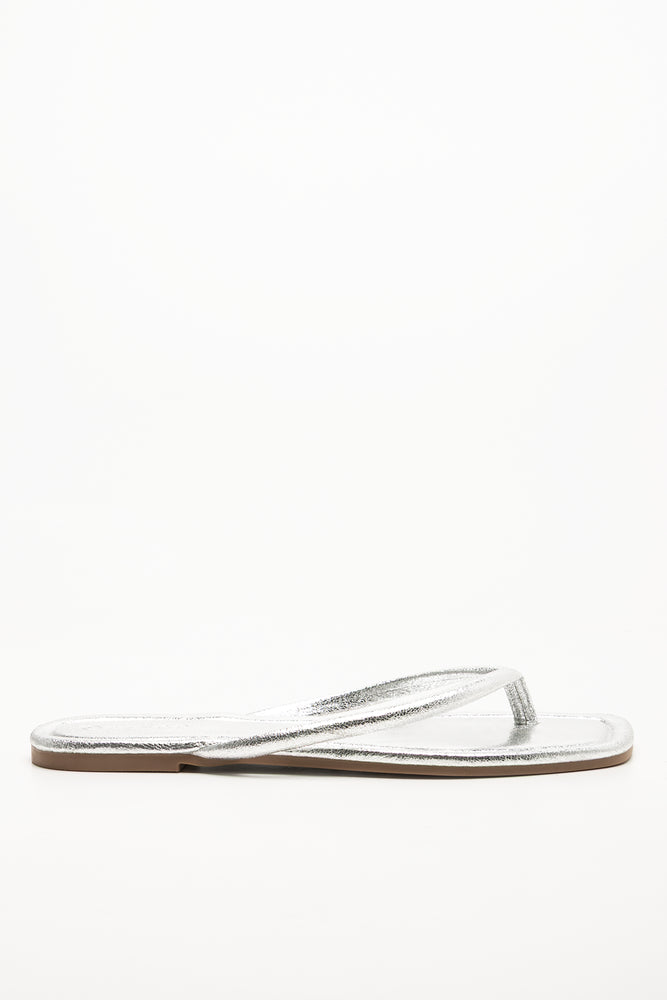 Thong Mule Sandals Silver (1)