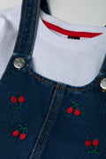 Embroidered Denim Pinni Set Dark Blue (1)