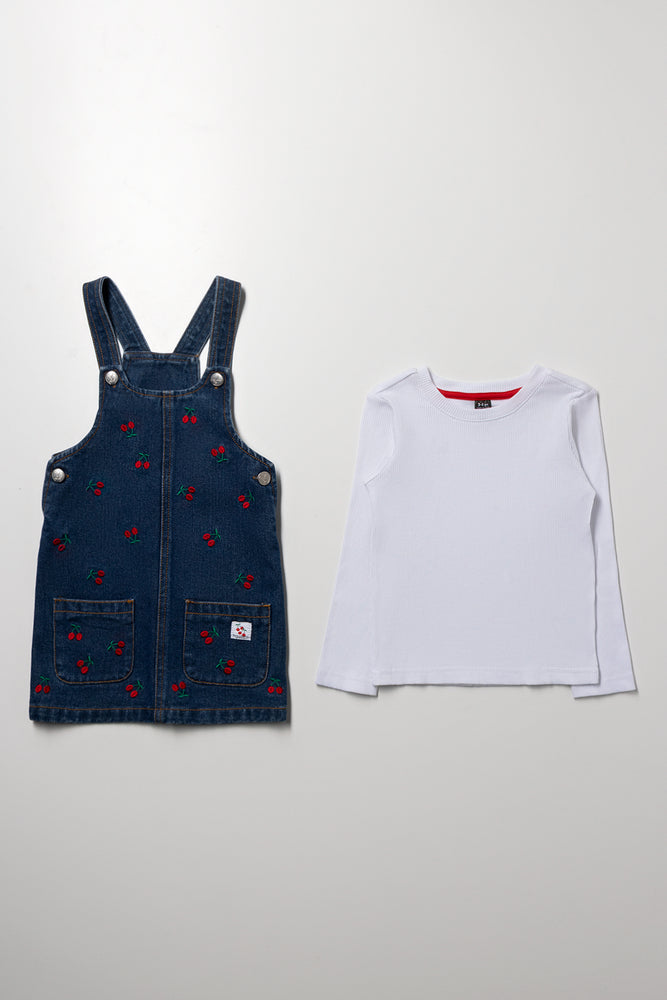 Embroidered Denim Pinni Set Dark Blue (3)