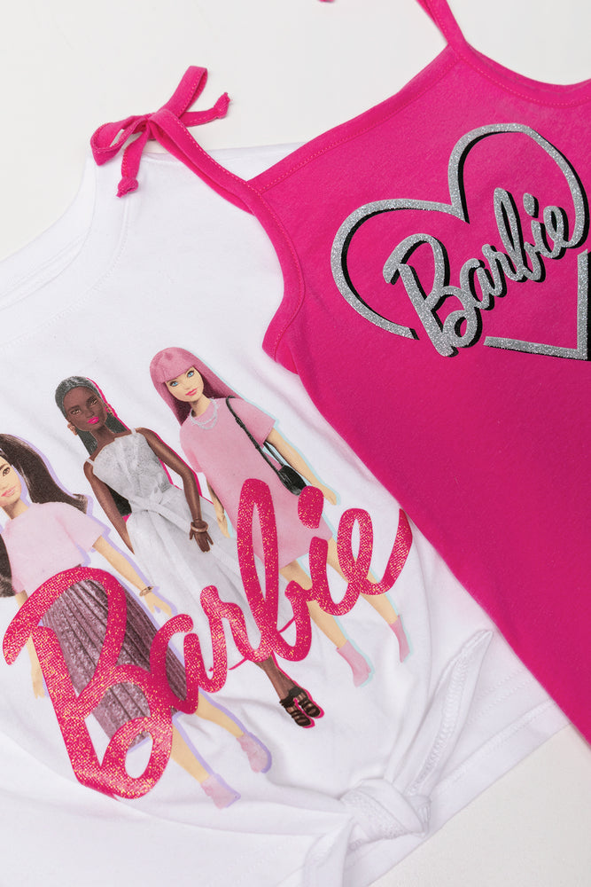 2 Pack Barbie T-Shirts White And Pink