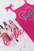 2 Pack Barbie T-Shirts White And Pink (1)