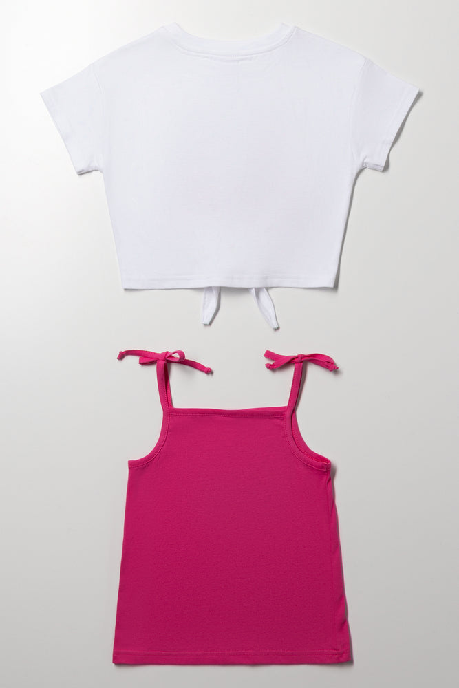 2 Pack Barbie T-Shirts White And Pink (2)