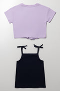 Frozen 2 Pack T-Shirts Navy And Lilac (2)