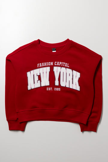 New York Crew Neck Tracktop Red