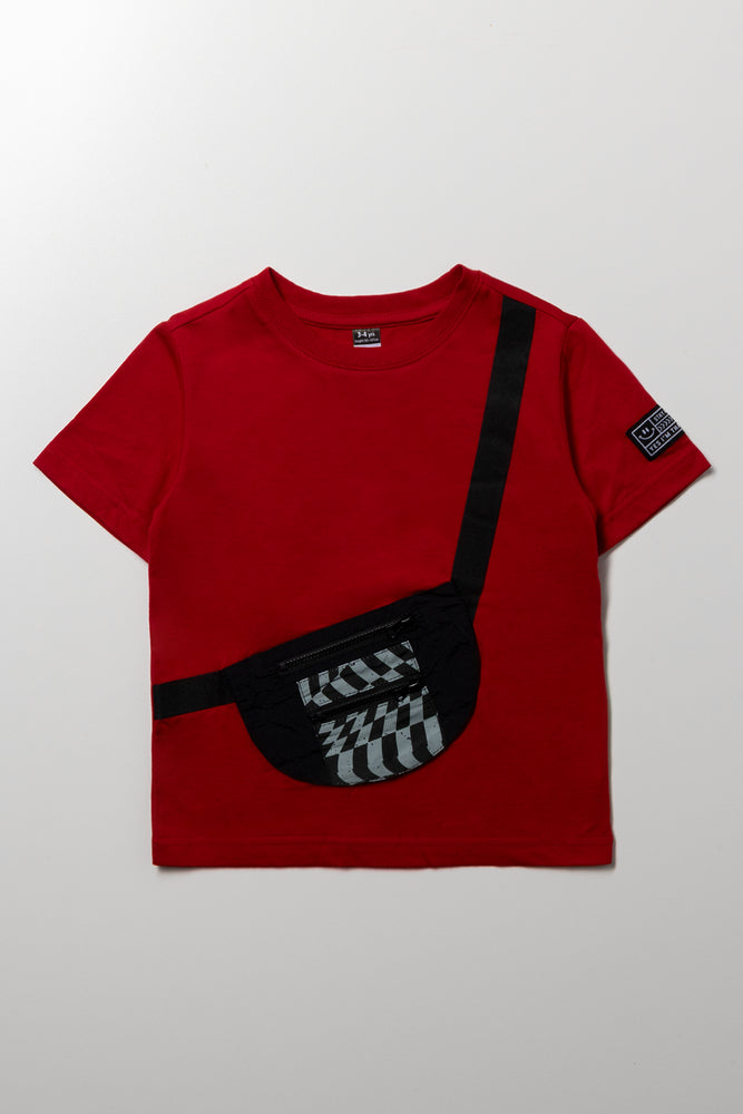 Moonbag Short Sleeve T-Shirt Red And Black