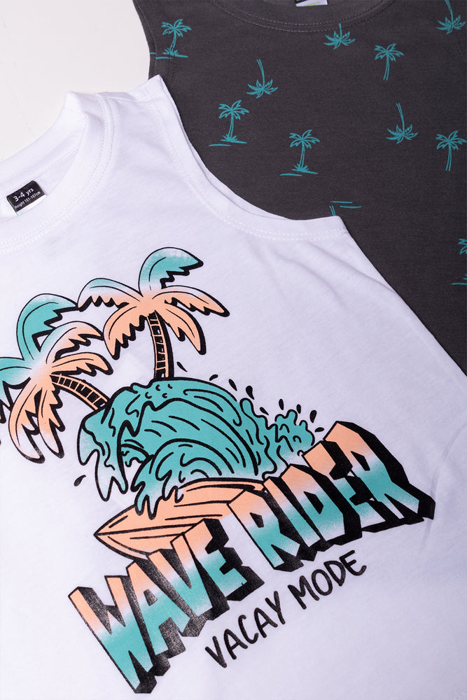 2 Pack Vests Grey And White