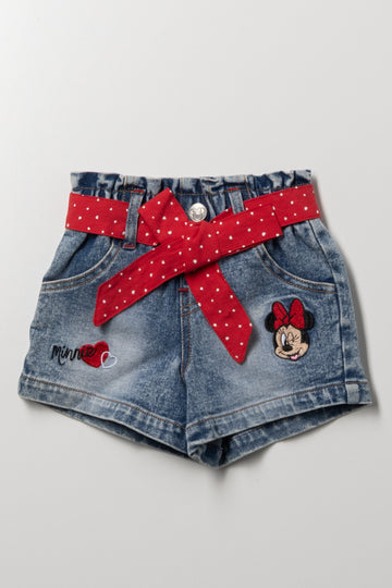 Minnie Mouse Denim Shorts Blue