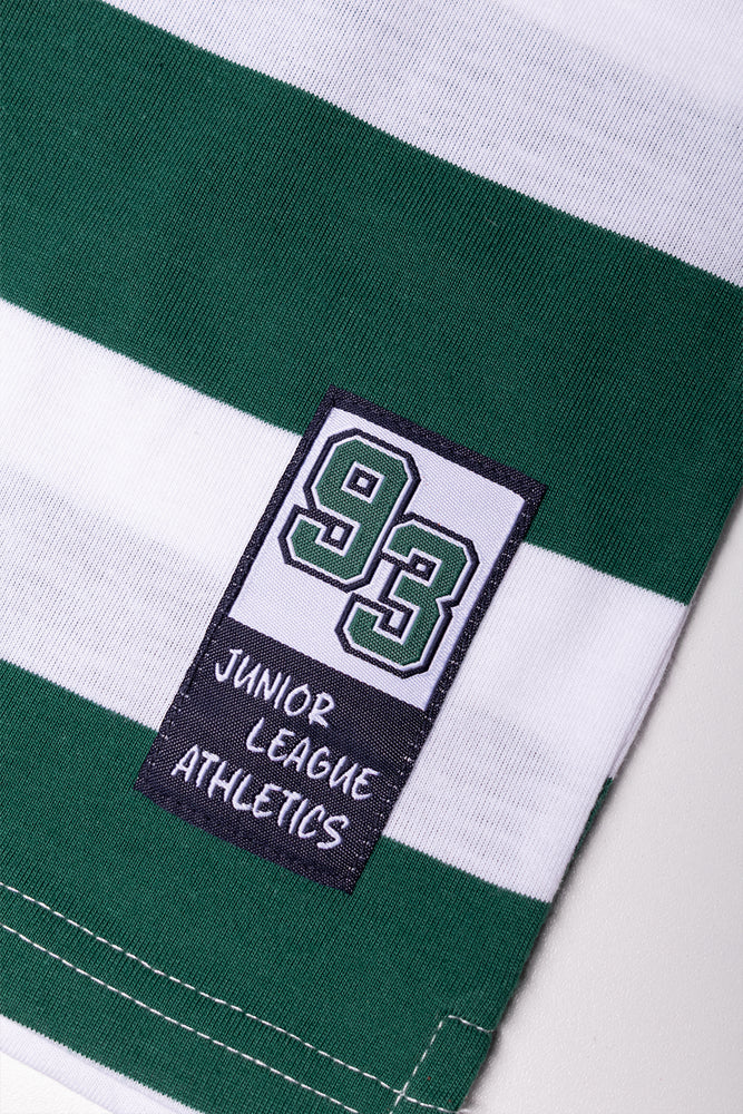 Stripe Short Sleeve Rugby Golfer White And Green (1)